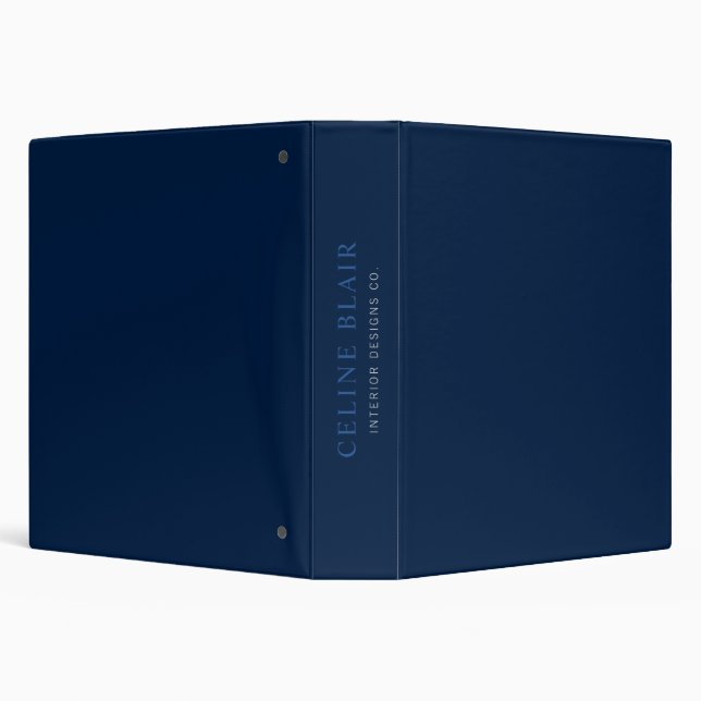 Professional Navy Blue Modern Minimalist  3 Ring Binder (Background)