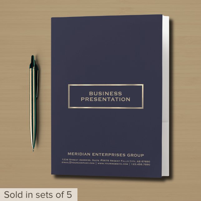 Professional Navy Blue Presentation Folder (Creator Uploaded)