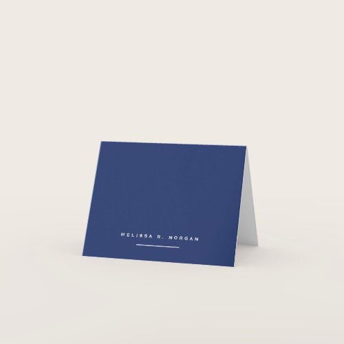 Professional Navy Blue White Branded Name Thank You Card