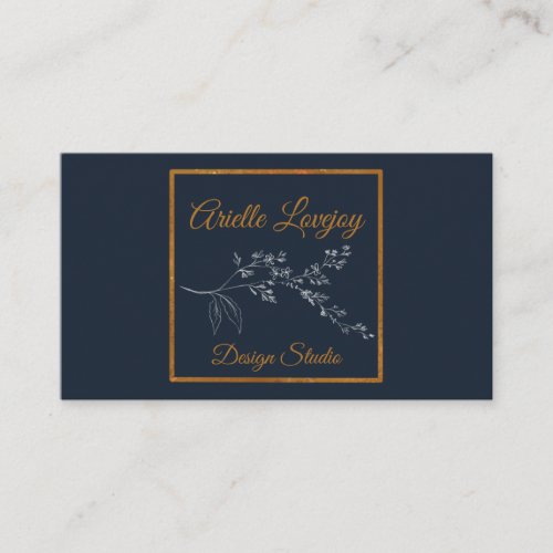 Professional Navy Blue with Gold Business Card