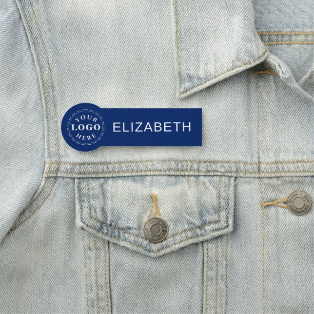 Professional Navy Name Tag With Logo And Name (In Situ)