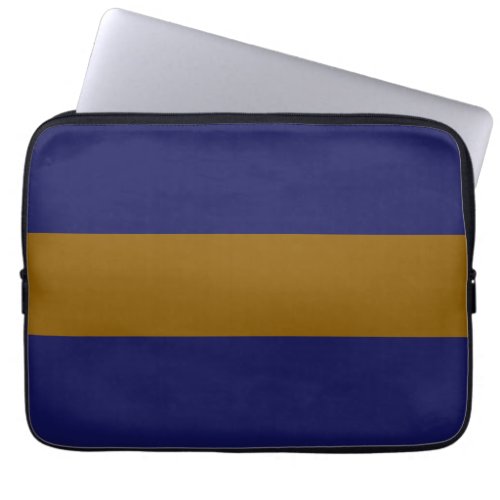 Professional Navy Warm Brown Seamless Wide Stripes Laptop Sleeve