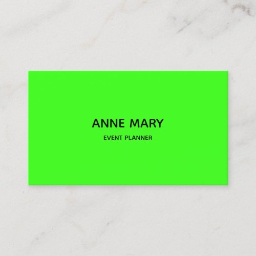 Professional Neon Green Modern Colorful Bright Business Card