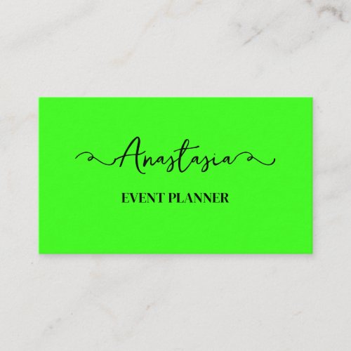 Professional Neon Green Modern Colorful Stylish Business Card