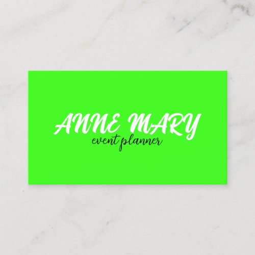 Professional Neon Green Modern Colorful Trendy Business Card
