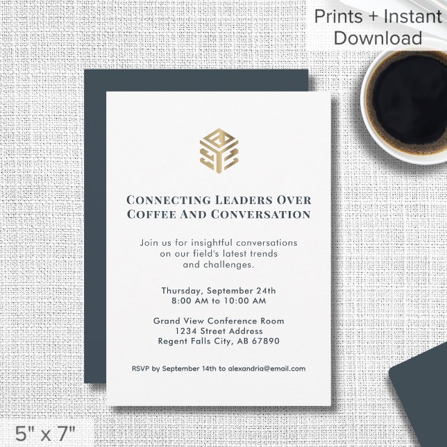 Professional Networking Event Invitation with Logo (Creator Uploaded)