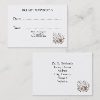 Professional Neutral Dentist Appointment Card