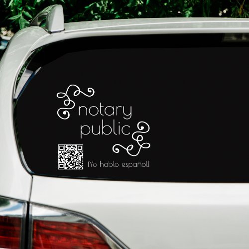 Professional Notary hablo espaol Business QR Code Window Cling