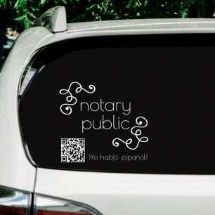 Professional Notary hablo español Business QR Code Window Cling