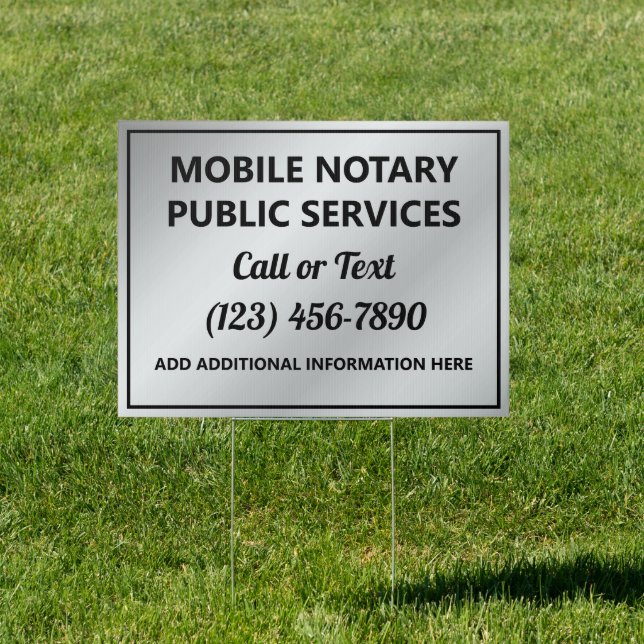 Professional Notary Public Advertisement Lawn Sign (Insitu)