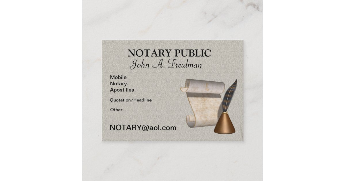 PROFESSIONAL NOTARY PUBLIC Business Card | Zazzle.com