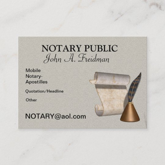 PROFESSIONAL NOTARY PUBLIC Business Card | Zazzle.com