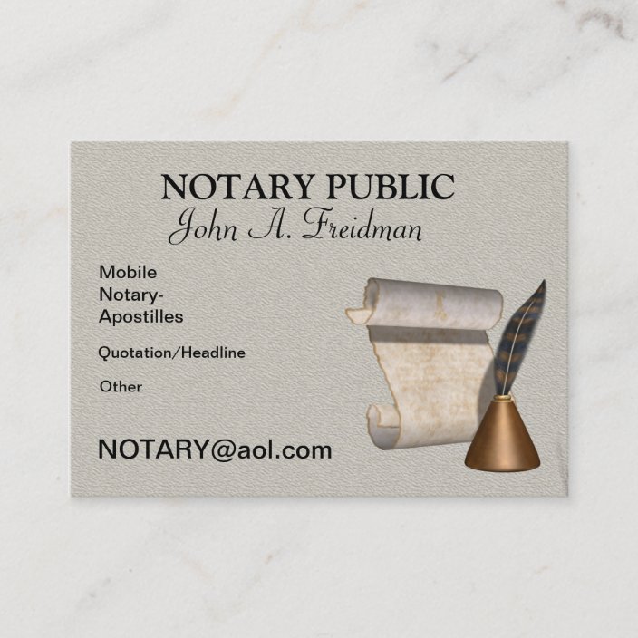 PROFESSIONAL NOTARY PUBLIC Business Card