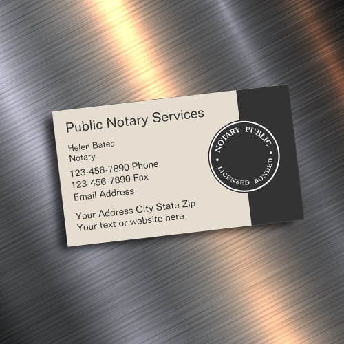 Professional Notary Public Business Card Magnet
