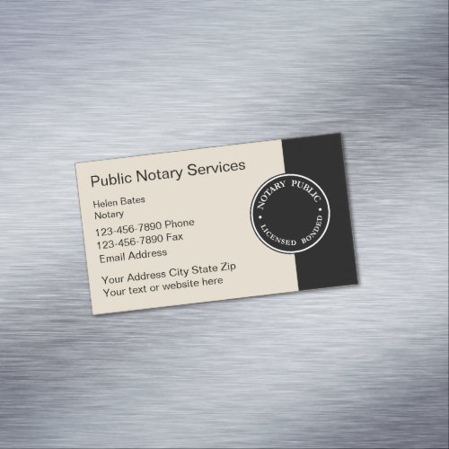 Professional Notary Public Business Card Magnet