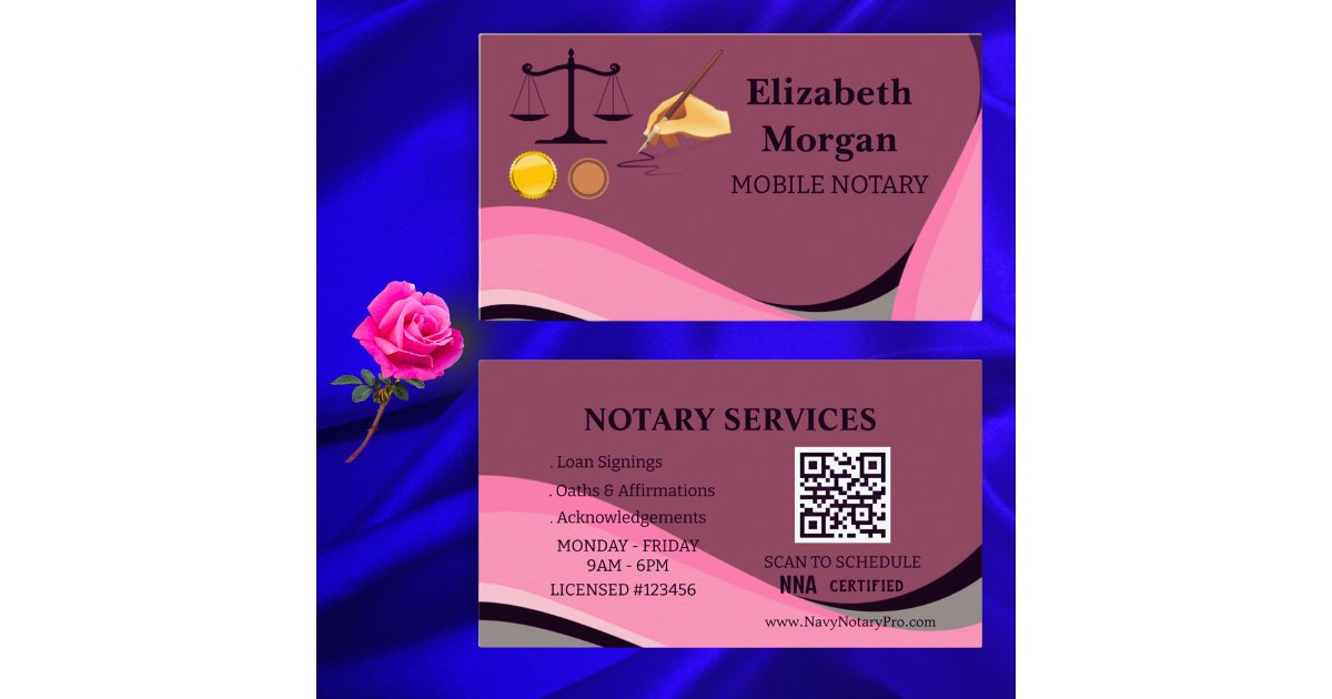 Professional Notary Public Business Card Template Zazzle