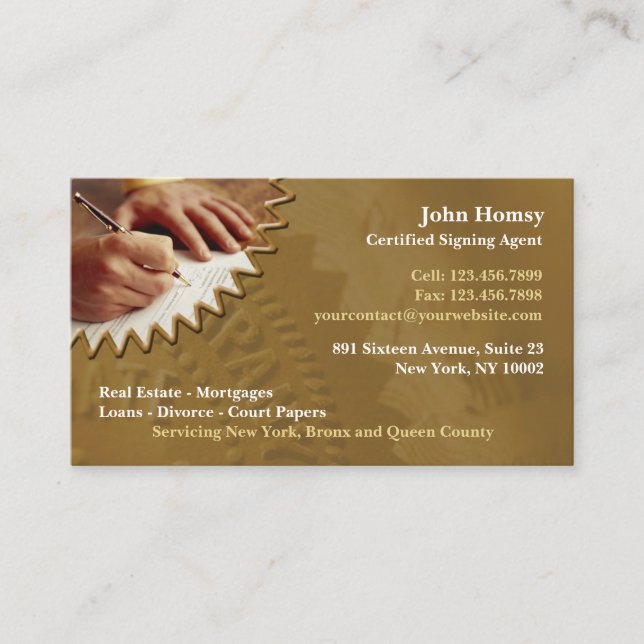 Professional Notary Public Business Card Template (Front)