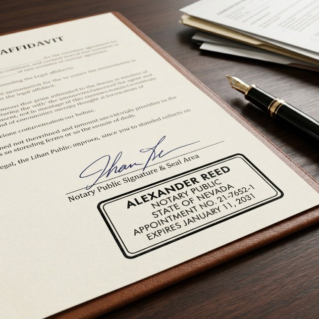 Professional Notary Public | Custom Name & Commiss Self-inking Stamp (Creator Uploaded)