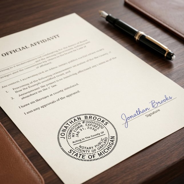 Professional Notary Public | Custom Name & Commiss Self-inking Stamp (Creator Uploaded)