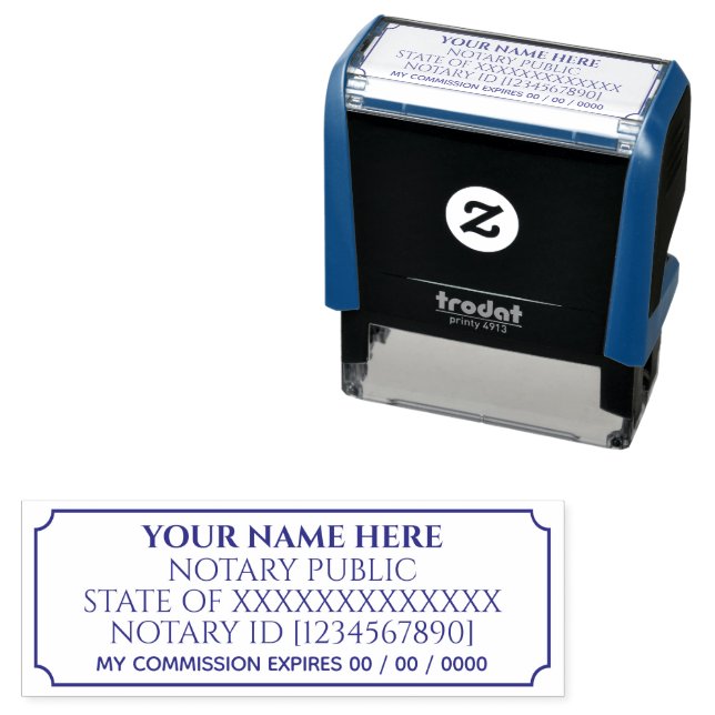 Professional Notary Public Customizable Template Self-inking Stamp (In Situ)