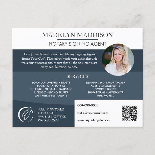 Professional Notary Service Marketing Promotional  Postcard