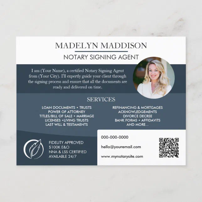 Professional Notary Service Marketing Promotional Postcard | Zazzle