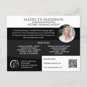 Professional Notary Service Marketing Promotional  Postcard