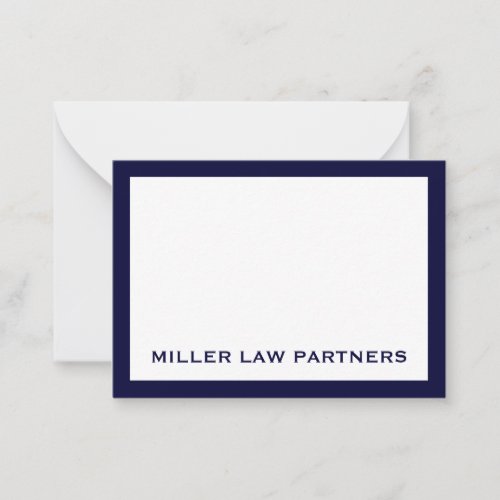 Professional Notecard for Attorneys in Navy Blue