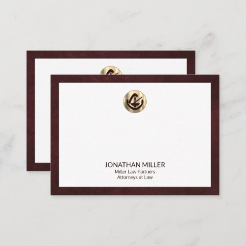 Professional Notecard with Gold Legal Emblem