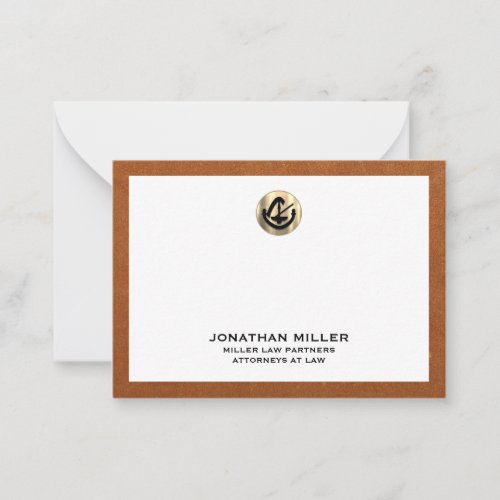 Professional Notecard with Gold Logo Law Firm