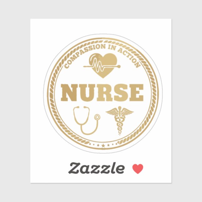 Professional Nurse Emblem | Compassion in Action  Sticker (Sheet)