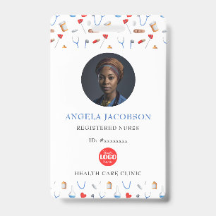 Professional Nurse Healthcare Logo Pattern QR Badge