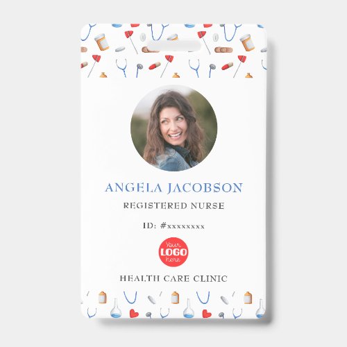 Professional Nurse Healthcare Logo Pattern QR Badge