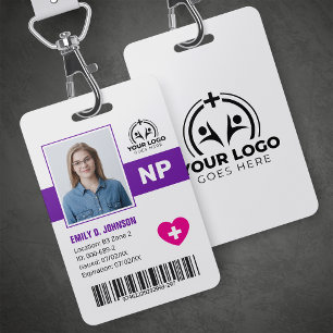 Professional Nurse Practitioner NP Photo & Barcode Badge