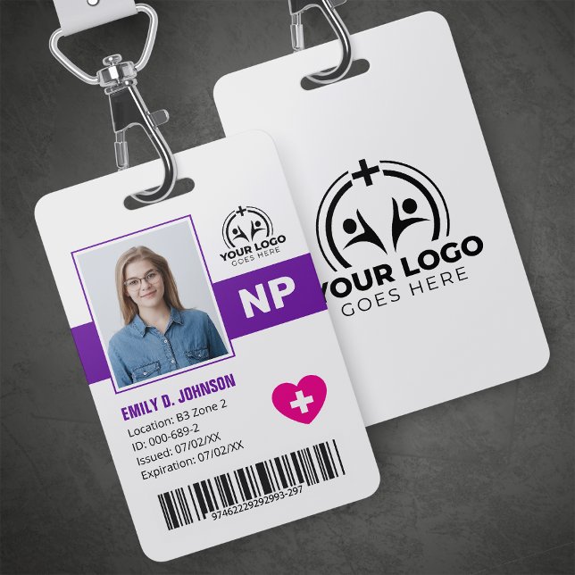 Professional Nurse Practitioner NP Photo & Barcode Badge (Creator Uploaded)