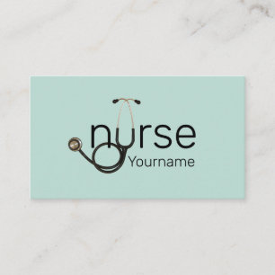 Professional Nurse with Stethoscope Template Business Card