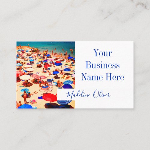 Professional Ocean Sea Sun Colorful Modern Stylish Business Card