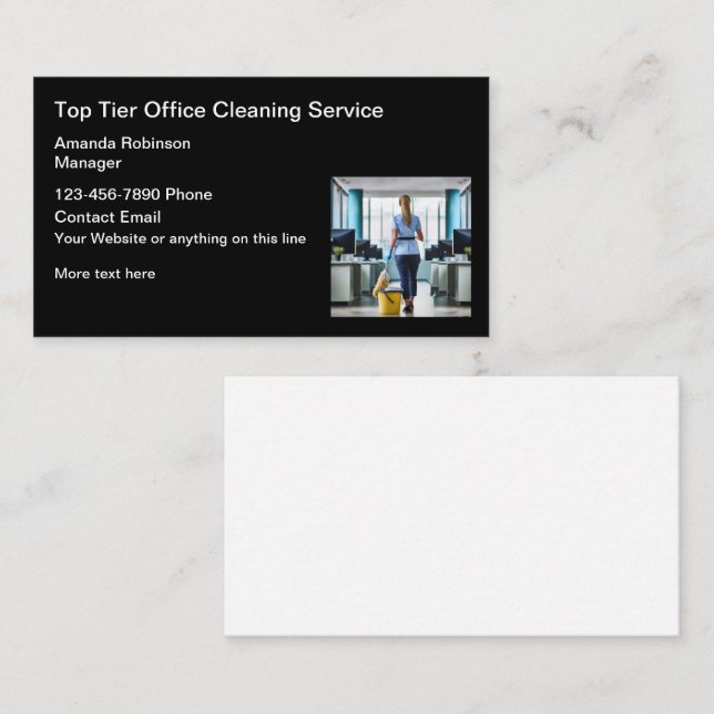 Professional Office Cleaning Service Business Card (Front/Back)