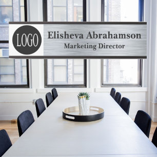 Professional Office Door Sign SIlver Name Plate
