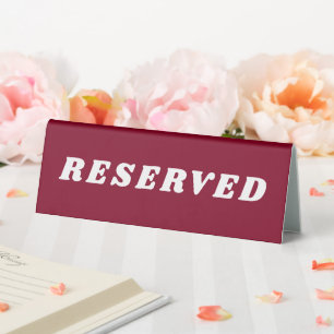 Professional Office RESERVED Burgundy Table Tent