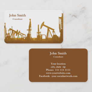 Professional Oil rig silhouette  Business Card