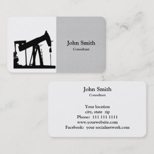 Professional Oil rig silhouette  Business Card