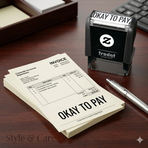 Professional Okay To Pay Self Inking Stamp Mark