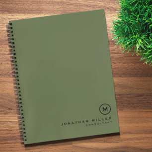 Professional Olive Black Monogram Notebook