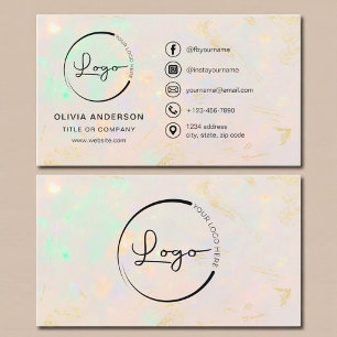 Professional Opal Business Logo Social Media Card