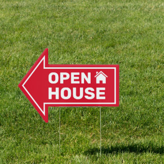 Professional Open House Red Real Estate Sign