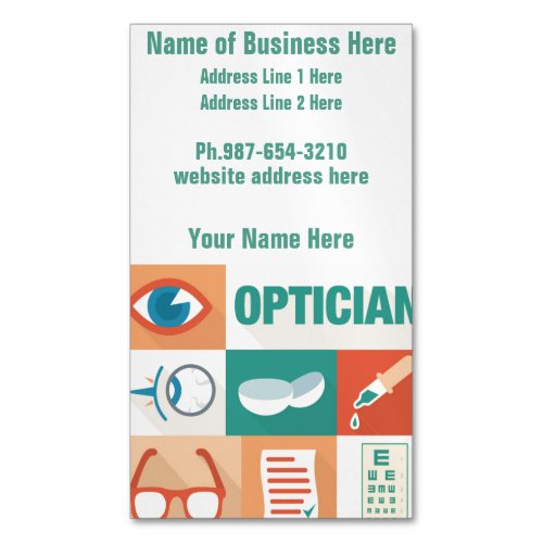 Professional Optician Iconic Design Magnetic Business Card