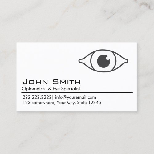 Professional Optometrist  Eye Care Business Card