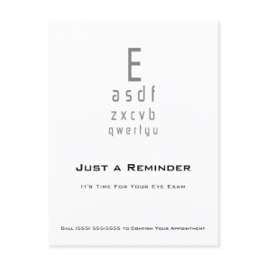Professional Optometrist Eye Chart Appointment Postcard