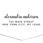 Professional or Personal Elegant Return Address Self-inking Stamp<br><div class="desc">Modern and Elegant Cursive Script Typography Wedding Invitation Return Address self inking stamp which is great for a Save the Date, RSVP, Bridal Shower, Baby Shower, Birthday Party, or Christmas Holiday Card or Invitation. The text of this hand lettered modern script typography label can be updated and customized with your...</div>